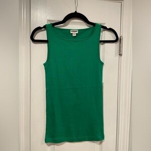 NWOT J. Crew Size XXS Mid Weight Boat Neck Kelly Green Knit Cotton Tank Top
